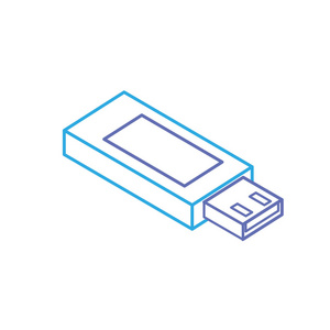 线路数据USB内存保存文档矢量插图