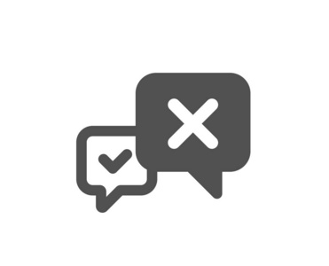 拒绝或删除聊天标志. 质量设计要素. 经典风格图标. 向量照片