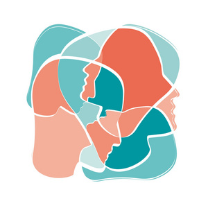 思想融合的概念插画