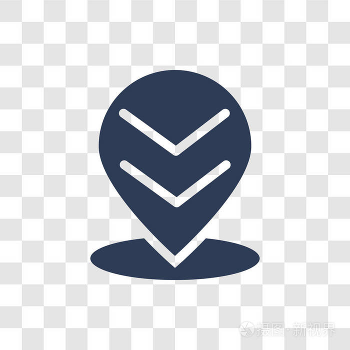 时尚下雪佛龙标志概念透明背景从地图和地点收集.