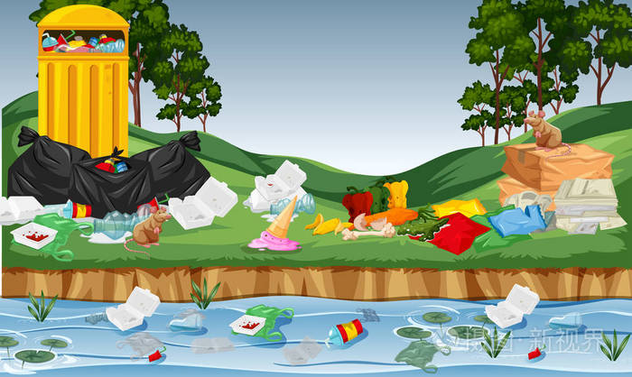 公园插图中的垃圾插画-正版商用图片17sfwc-摄图新视界