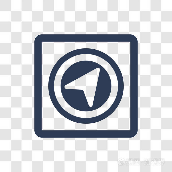 导航图标从用户界面和网页导航收集的透明背景下的时尚导航标志概念