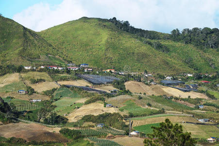 基纳巴鲁山附近的农业山谷