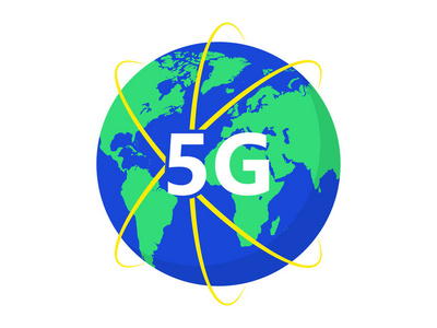 五代插图5g符号.5g新无线互联网wifi连接.