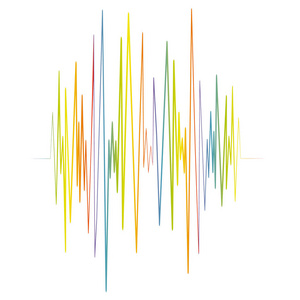 音乐波播放器徽标。五颜六色的均衡器元素