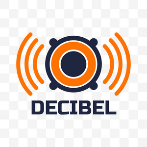 分贝标志隔离在白色背景上.矢量插图照片