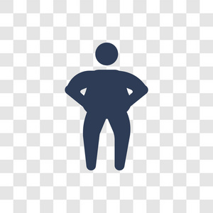 肥胖的人类图标。时尚肥胖的人类标志概念透明背景从感情收集