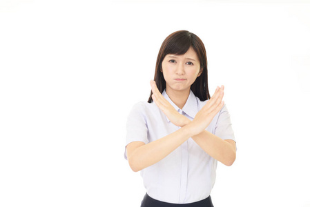 女孩禁止手势图片