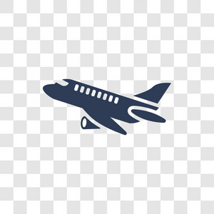 喷气式飞机图标。时尚喷气式飞机标志概念透明背景从运输收集