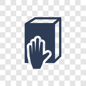 宣誓图标. 时尚宣誓标志概念透明背景从法律和司法收集照片