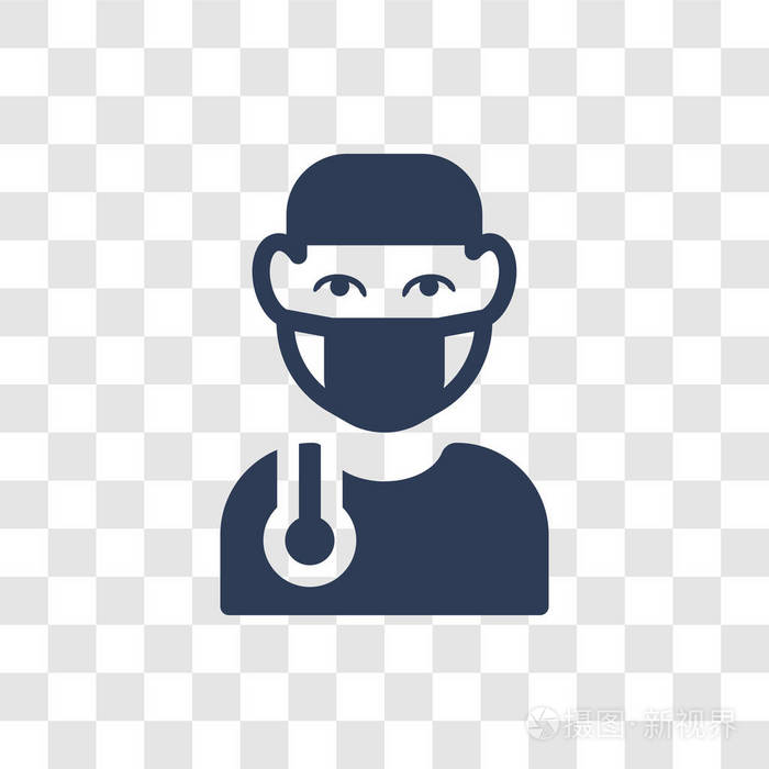 外科医生面部图标. 时尚外科医生脸标志概念透明背景从人收集.插画-正