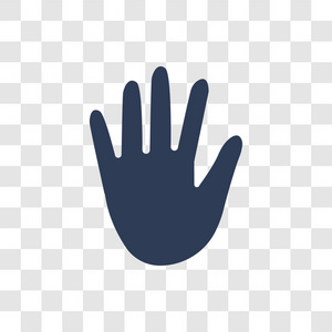 五个手指图标. 时尚的五指标志概念透明背景从手收集照片