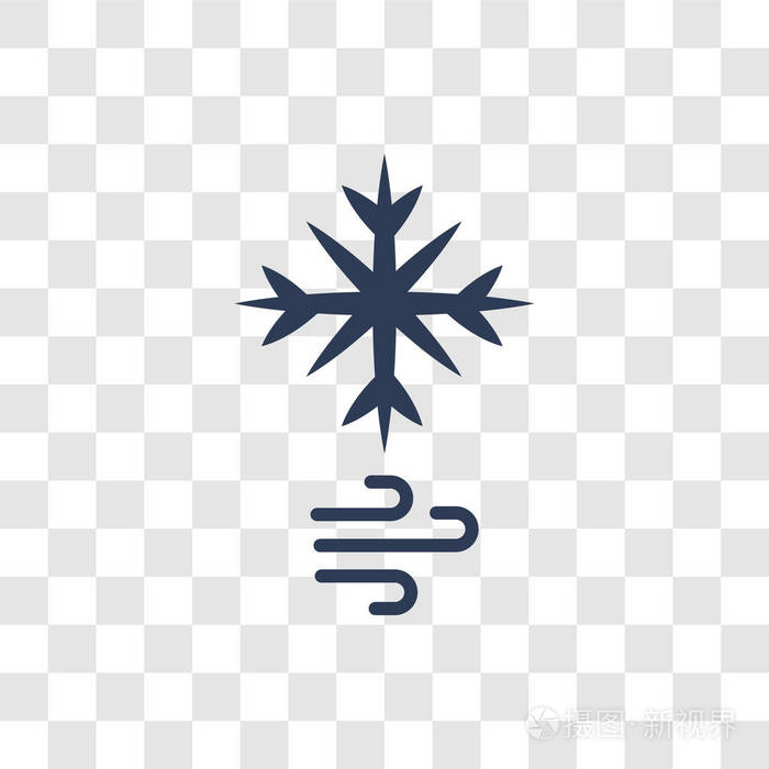 暴风雪图标时尚暴雪标志概念透明背景从天气收集