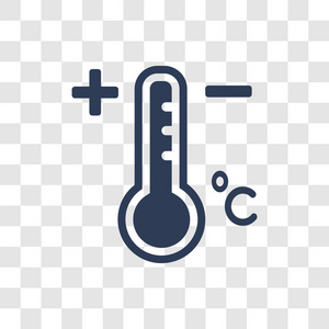温度图标。 时尚温度标志概念透明背景从天气收集