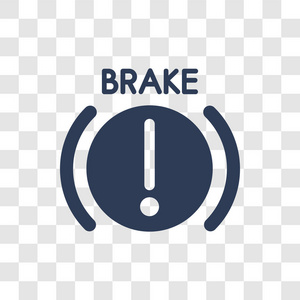 时尚的汽车刹车灯标志概念透明背景从汽车零件收集.照片