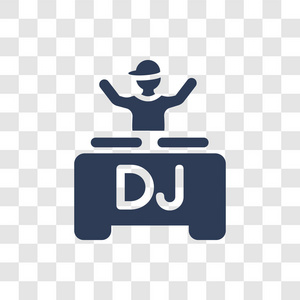 DJ图标。 时尚DJ标志概念透明背景从职业收集