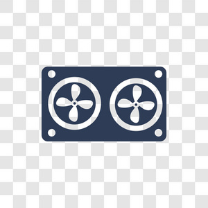 时尚的汽车风扇标志概念透明背景从汽车零件收集照片