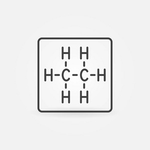 乙烷构象乙烷公式大纲图标.矢量化学 c2h6 符号照片