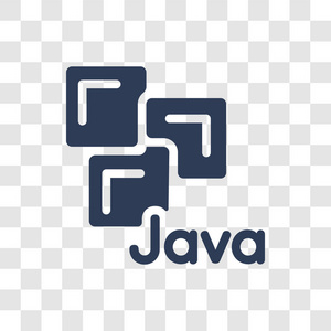 流行的java标志概念透明背景从编程收集照片