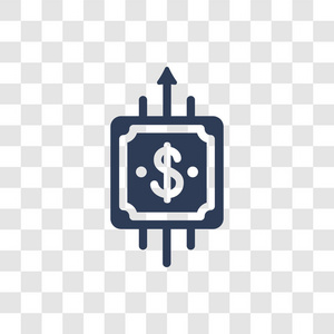 美元符号图标。 时尚的美元符号标志概念的透明背景，从加密货币经济和金融收集