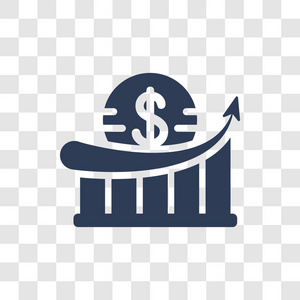 利润图标。 来自加密货币经济和金融收集的透明背景上的时尚利润标志概念