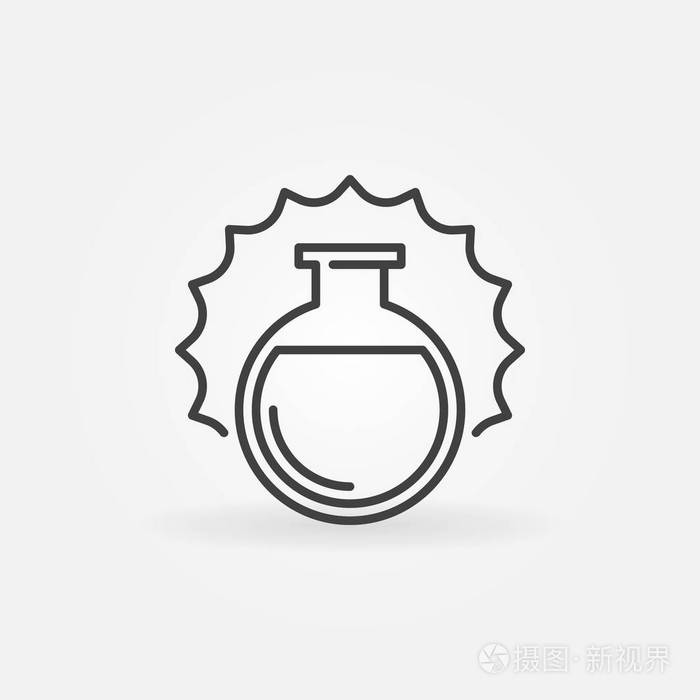 圆底烧瓶线性图标.矢量化学符号插画-正版商用图片17t6dy-摄图新视界