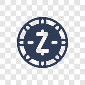 zcash图标。 来自加密货币经济和金融收集的透明背景上的时尚Z现金标志概念