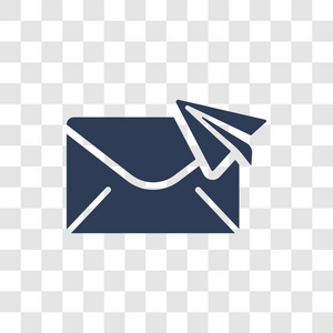 航空邮件图标。 时尚的航空邮件标志概念透明背景从送货和物流收集