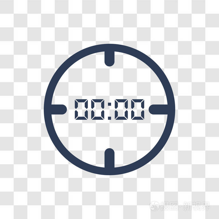 定时图标. 时尚时间标志概念透明背景从人力资源收集