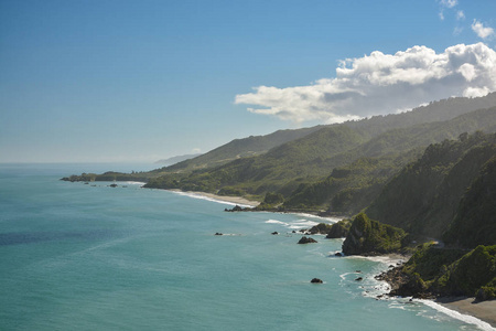 新西兰西海岸美丽的海岸线风光