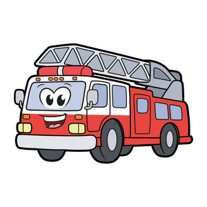 可爱的微笑的消防车照片