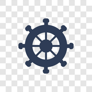 船舵图标。 时尚船舵标志概念透明背景从航海收集