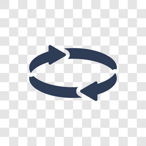 旋转图标. 时尚旋转标志概念透明背景从用户界面和网页导航收集照片