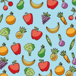 食品蔬菜和水果美味无缝模式
