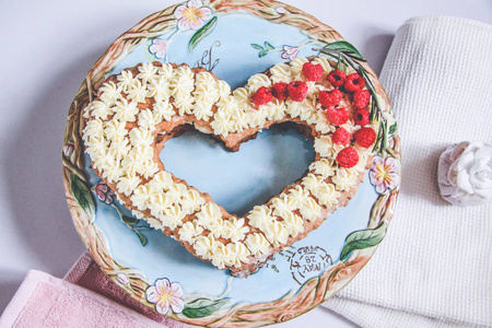 心蛋糕海绵蛋糕树莓
