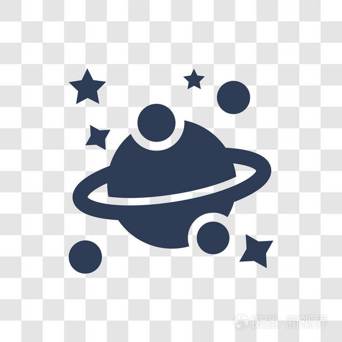行星图标时尚行星标志概念透明背景从天文学收集