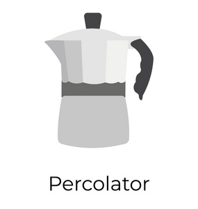 平面渗滤器图标，咖啡打浆器矢量