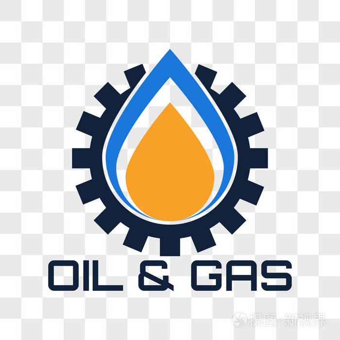 石油和天然气标志隔离在透明的背景上.矢量插图