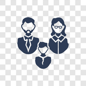 时尚父母标志概念透明背景从家庭关系收集照片