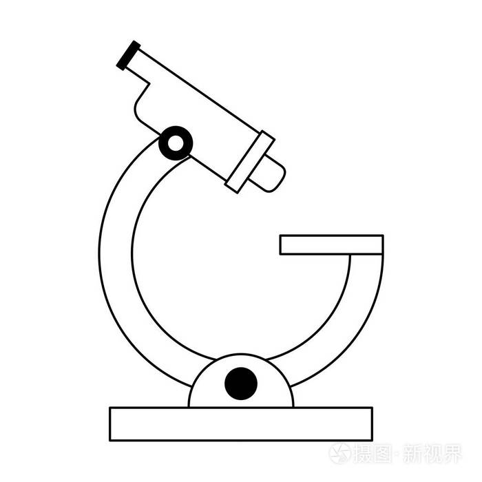 显微镜科学标志隔绝的黑白插画-正版商用图片17th4w-摄图新视界