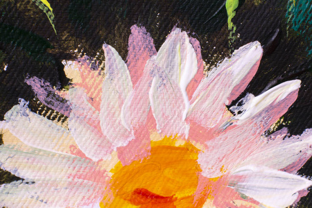 画花现代色彩斑斓的野花画布抽象的近景油画印象主义现代油画片段照片