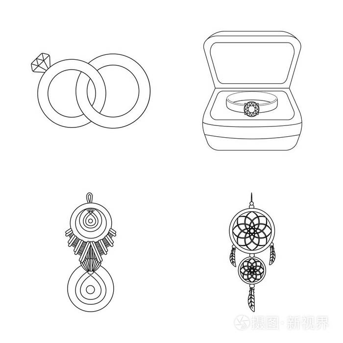 珠宝和垂垂的股票向量的汇集例证插画-正版商用图片17thyx-摄图新视界