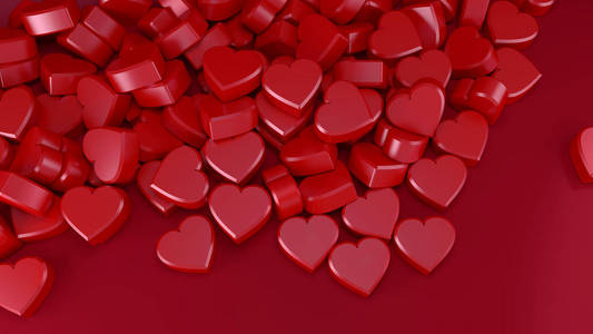 s day red little hearts romantic 3D illustration 