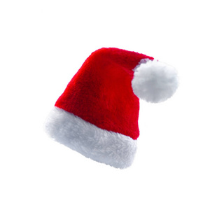 圣诞老人红色帽子孤立在白色背景。