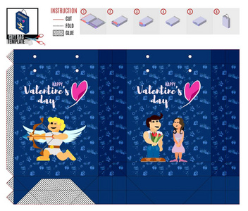 s Day package with cupid and bow lovers vector