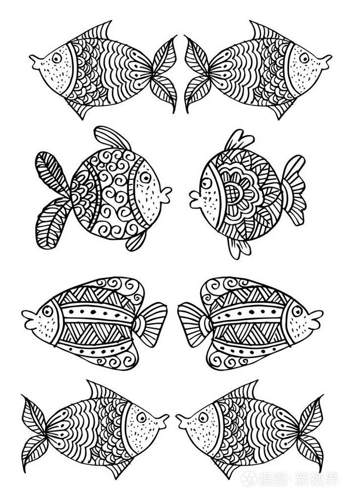 鱼图案设计变形图片