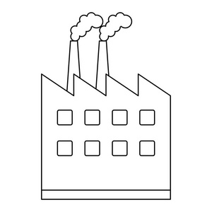 工厂建筑符号隔离的黑白