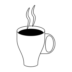 黑色和白色的热咖啡杯