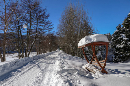 古尔库博鲁火鸡冬季雪景。 旅游概念照片。