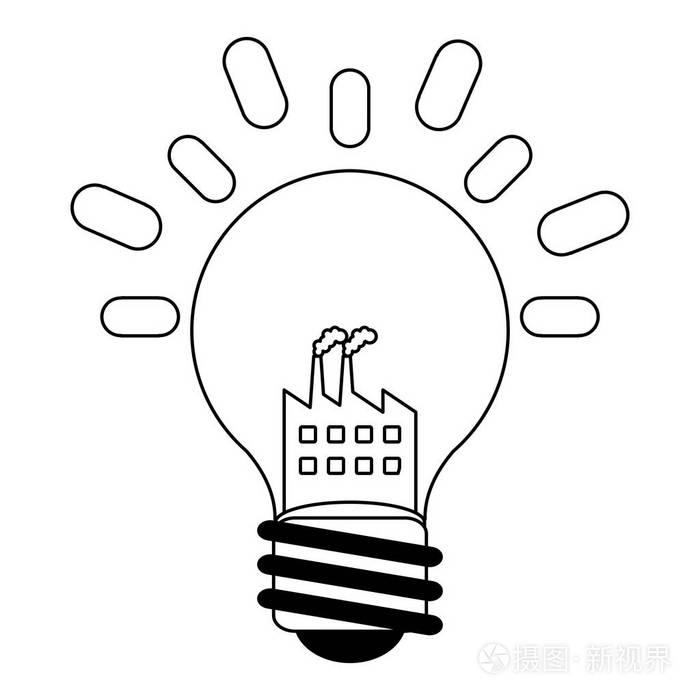 绿色能源生态概念黑白插画-正版商用图片17tnbz-摄图新视界